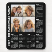 2027 Kalender mit 4 Fotos - Schwarz Mousepad (Vorne)