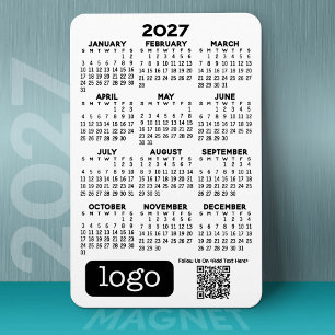 2027 Kalender mit Firmenlogo und QR-Code Magnet