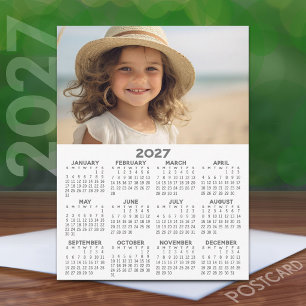 2027 Kalender mit Foto - Jahresübersicht Postkarte
