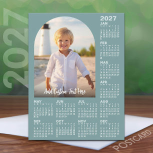 2027 Kalender mit Foto - Moderne Architektur Feiertagspostkarte