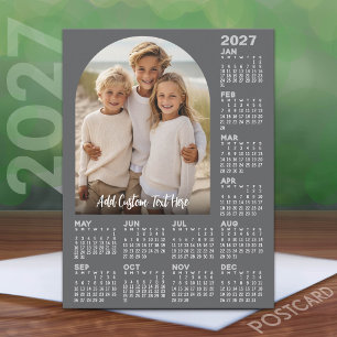 2027 Kalender mit Foto - Moderne Architektur Feiertagspostkarte