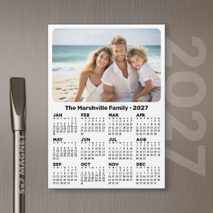 2027 Kalender mit Foto und individuellem Text Magn Magnetkarte