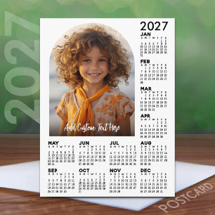 2027 Kalender mit Foto - Volles Jahr Postkarte