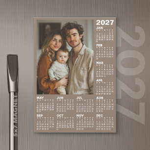 2027 Kalender mit Foto - Volljahres-Magnetkarte Magnetkarte