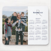 2027 Kalender mit individuellem Foto-Monogramm-Nam Mousepad (Vorne)