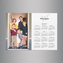 2027 Kalender mit individuellem Foto, Monogramm un