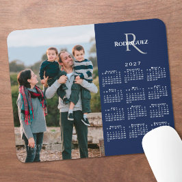 2027 Kalender mit individuellem Foto, Monogramm un Mousepad