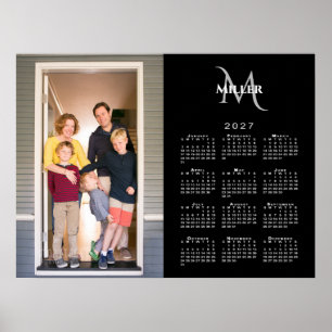 2027 Kalender mit individuellem Foto, Monogramm un Poster