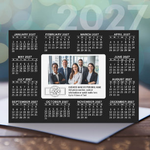 2027 Kalender mit Logo Kontaktinformationen Feiertagskarte