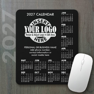 2027 Kalender mit Logo Kontaktinformationen Mousepad