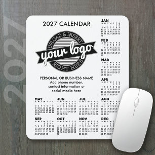 2027 Kalender mit Logo Kontaktinformationen Mousepad
