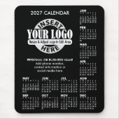 2027 Kalender mit Logo Kontaktinformationen Mousepad (Vorne)