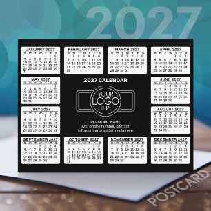 2027 Kalender mit Logo Kontaktinformationen Postkarte