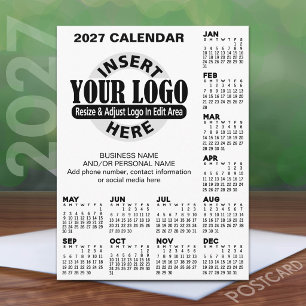 2027 Kalender mit Logo Kontaktinformationen Postkarte