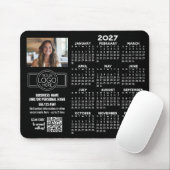 2027 Kalender mit Logo, QR-Code, Foto SCHWARZ Mousepad (Mit Mouse)
