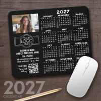 2027 Kalender mit Logo, QR-Code, Foto SCHWARZ