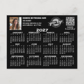 2027 Kalender mit Logo, QR-Code, Foto SCHWARZ Postkarte (Vorderseite)