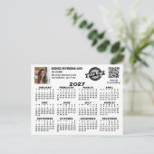 2027 Kalender mit Logo, QR-Code, Foto SCHWARZ Postkarte (Stehend Vorderseite)