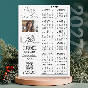2027 Kalender mit Logo, QR-Code, Foto und mehr Feiertagskarte