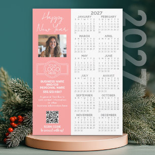 2027 Kalender mit Logo, QR-Code, Foto und mehr Feiertagskarte