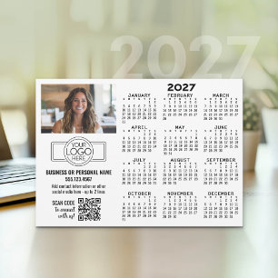 2027 Kalender mit Logo, QR-Code, Foto und mehr Feiertagskarte