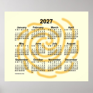 2027 Kalender mit Sonnigen Tagen von Janz Poster