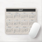 2027 Kalender mit Strand Sand Hintergrund Mousepad (Mit Mouse)