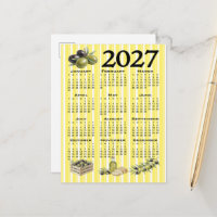 2027 Kalender, Mittelmeer Oliven Gelbe Streifen
