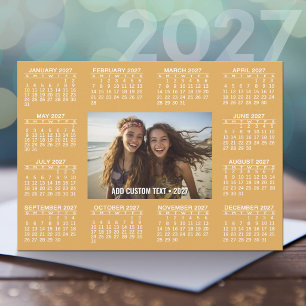 2027 Kalender - Modern Foto und Text Feiertagskarte
