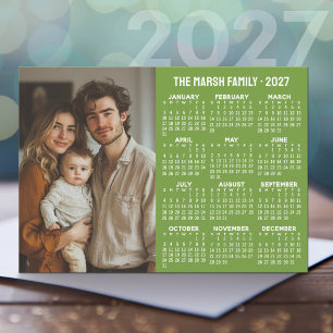 2027 Kalender - Modern Foto und Text Feiertagskarte