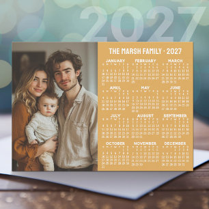 2027 Kalender - Modern Foto und Text Feiertagskarte