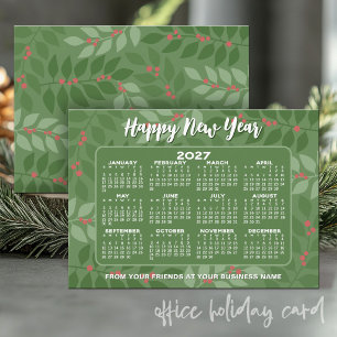 2027 Kalender Moderne Botanik - Frohes neues Jahr Feiertagskarte