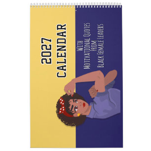 2027 Kalender Motivationszitate Schwarze Mädchen F