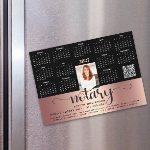 2027 Kalender Notar Kupfer Schwarz QR-Code Magnet