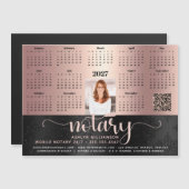 2027 Kalender Notar Pink Schwarz QR-Code Magnet (Vorne/Hinten)