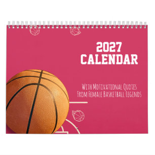 2027 Kalender Pink Basketball Für Sie Teenager Mä