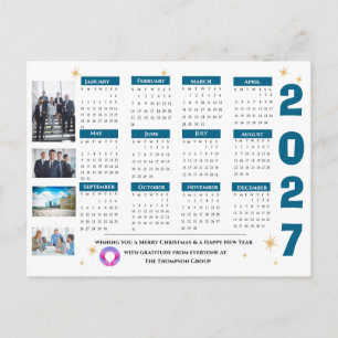 2027 Kalender Unternehmensgeschäft Firmenlogo Feiertagspostkarte