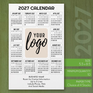 2027 Kalender Vertikales Logo Geschäftskontakt Wei Briefpapier