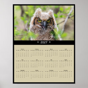 2027-Kalender Virtuoser Uhu: Weiser Wächter Poster