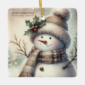 2027 Kalender Weihnachts-Schneemann Geschäft QR-Co Keramikornament