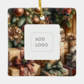2027 Kalender Weihnachtsszene QR-Code Geschäft Keramikornament