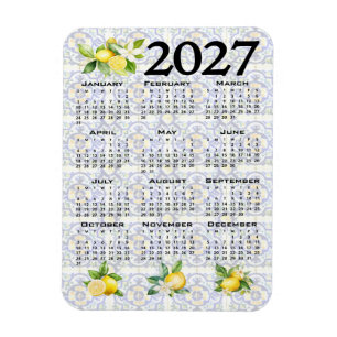 2027 Kalender Zitronen Italienisch Mittelmeer Flie Magnet
