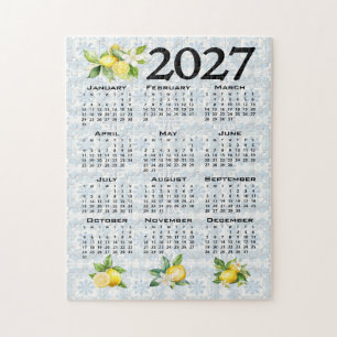 2027 Kalender Zitronen Italienisch Mittelmeer Flie Puzzle