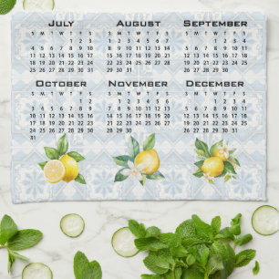 2027 Kalender Zitronen Italienische Mediterrane Fl Geschirrtuch