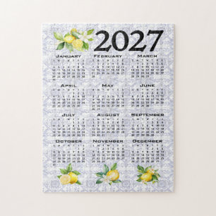2027 Kalender Zitronen Italienische Mediterrane Fl Puzzle