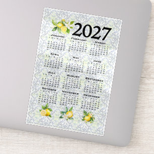 2027 Kalender Zitronen Italienische Mittelmeer Fli Aufkleber