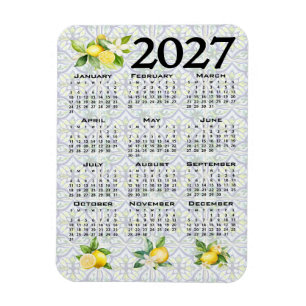 2027 Kalender Zitronen Italienische Mittelmeer Fli Magnet