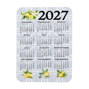 2027 Kalender Zitronen Italienische Mittelmeer Fli Magnet