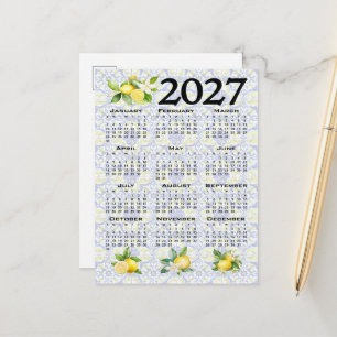 2027 Kalender Zitronen Italienische Mittelmeer Fli Postkarte