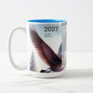 2027 Kanadagänse-Wildnis-Naturkalender Zweifarbige Tasse